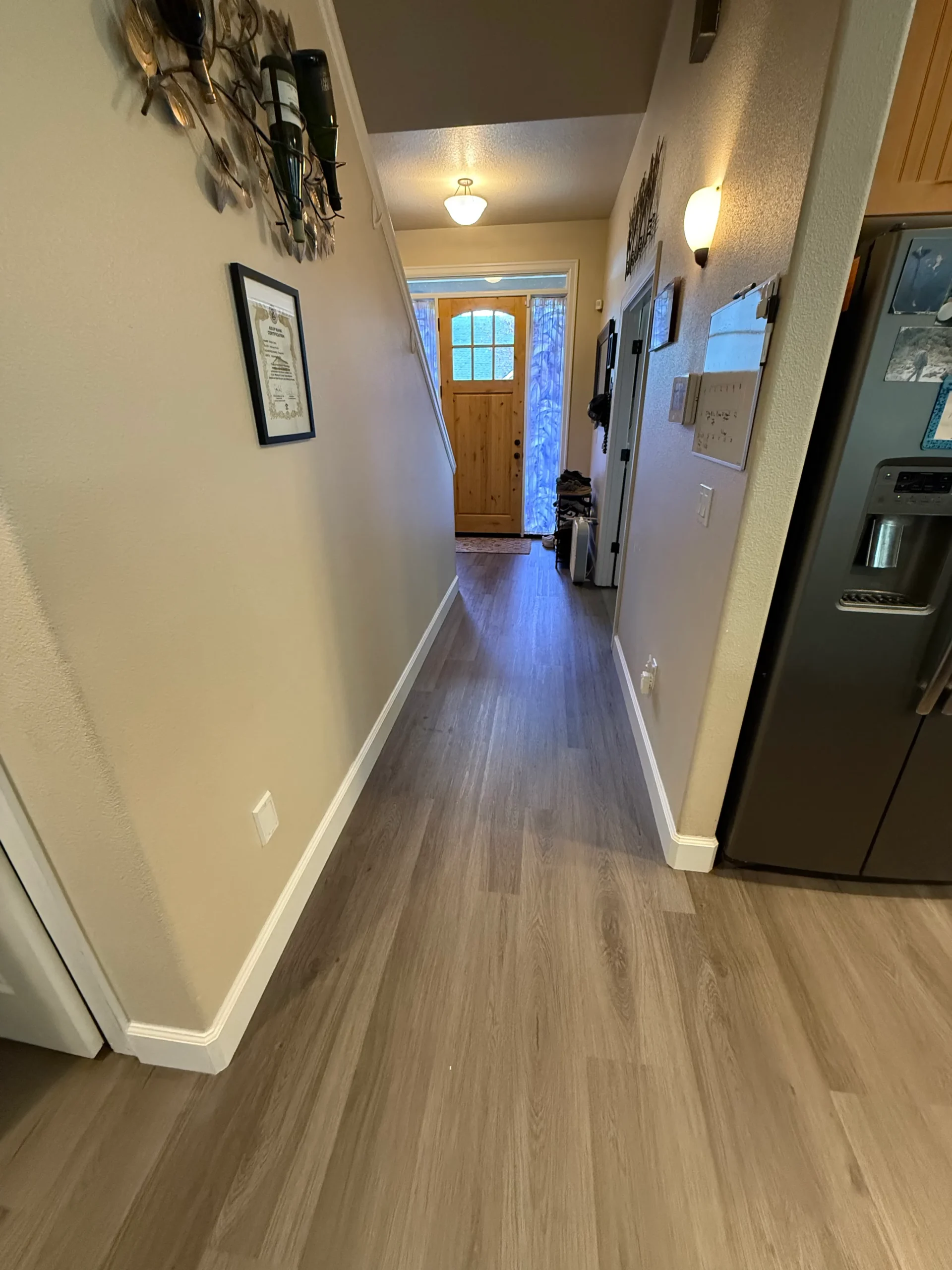 Residential renovation project highlighting updated interior finishes