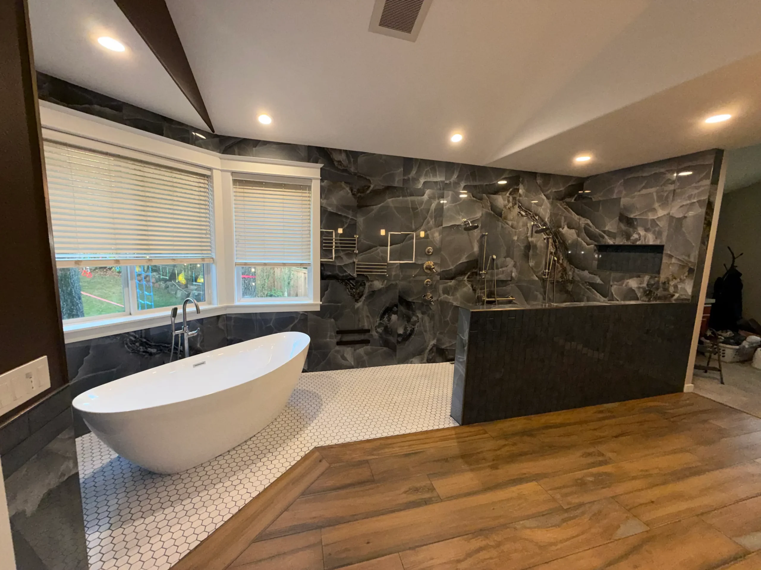 Residential home remodeling project featuring updated living spaces